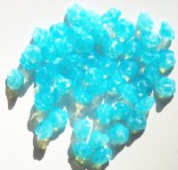50 8mm Milky Aqua Opal Button Flower Beads